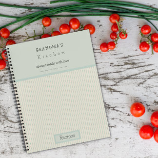 Carnet Crème de cuisine de grand-mère et recette rayée bl