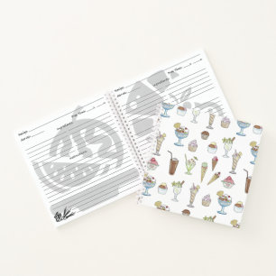 Carnet Crème de glace Sundae Motif blanc