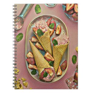 Carnet Crème glacée aux fraises