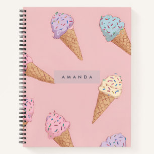 Carnet Crème glacée Cute Pastel personnalisée