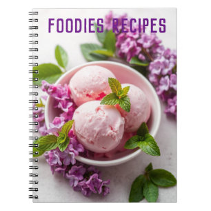 Carnet Crème glacée rose avec fleurs de lilas Recettes po