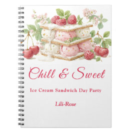Carnet Crème glacée Sandwich Day Aquarelle Invitation
