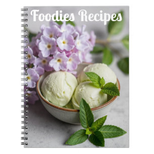 Carnet Crème Glacée Verte avec Fleurs de Lilas Recettes p