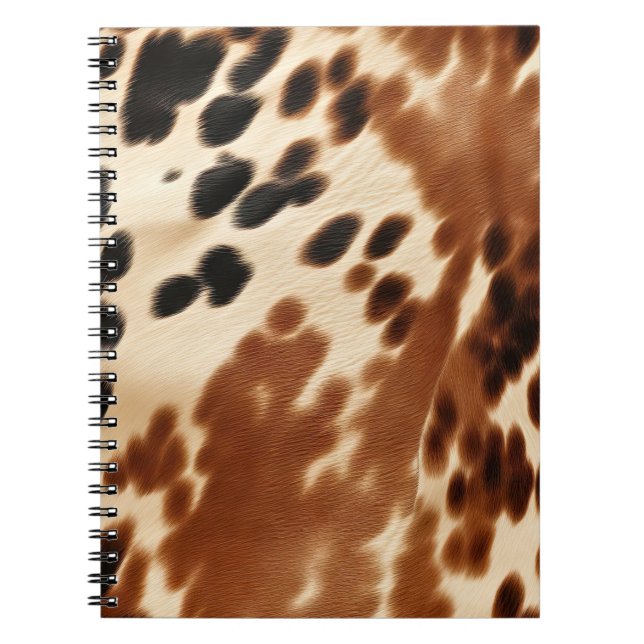 Carnet Crème Western Cowboy Brown Noir Cowhide (Devant)