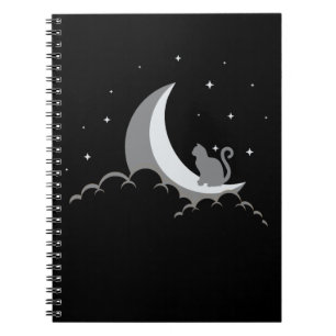 Carnet Crescent Moon Spirituel Chat Gothique Pastel Wicca