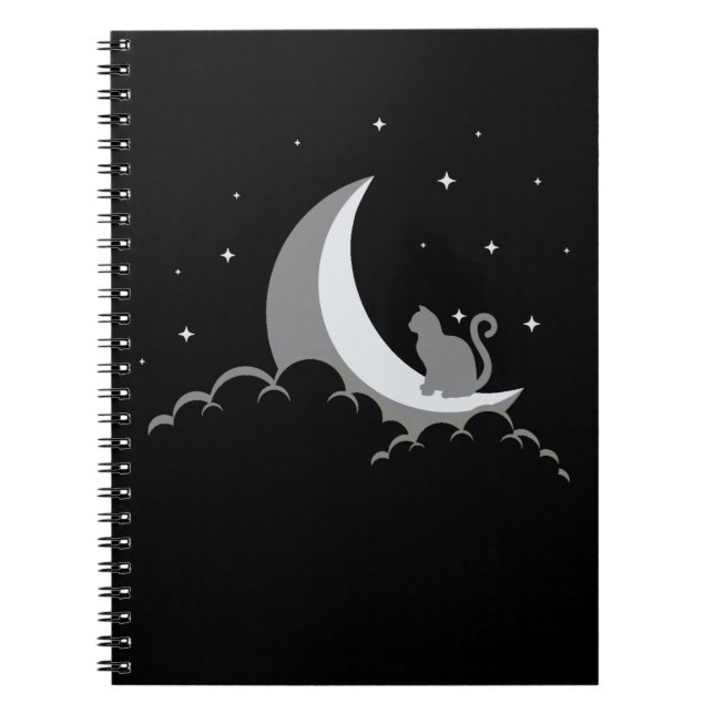 Carnet Crescent Moon Spirituel Chat Gothique Pastel Wicca (Devant)