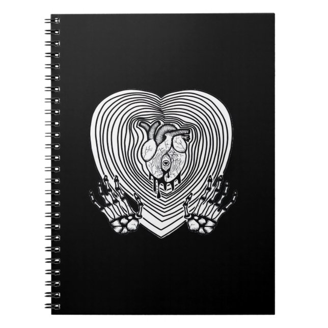 Carnet Crier Coeur classique - Squelette Mains Coeur (Devant)