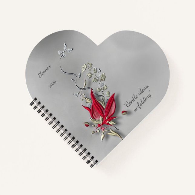 Carnet 	Crimson Butterfly Bloom spiral notebook  (Devant)
