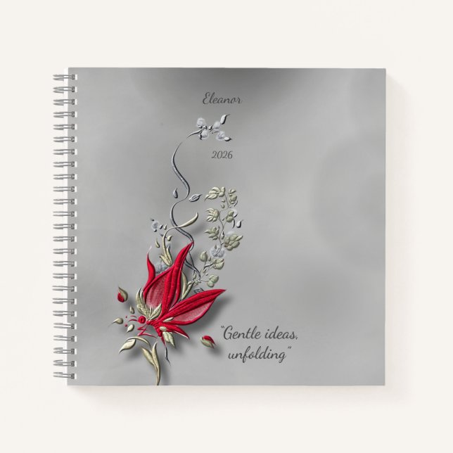 Carnet 	Crimson Butterfly Bloom spiral notebook  (Devant)