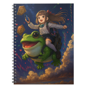 Carnet Cristal à cheval de grenouille Pepecoin Waifu Anim