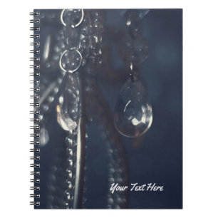Carnet Cristal Bleu Maussade Élégant Chic Glam Romantique