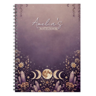 Carnet Cristal Phase Lunaire Céleste Violet