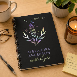 Carnet Cristaux Spirituels Holographiques Mystiques Noirs