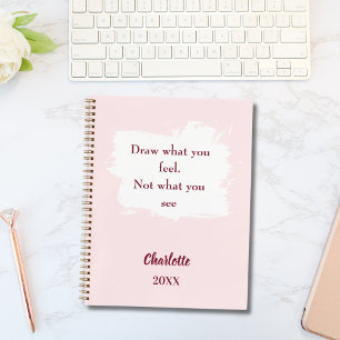 Carnet Crochbook bleu rose inspiré citation
