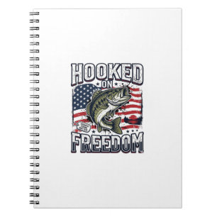 Carnet Crochet de pêche patriotique accroché à la liberté