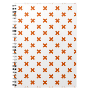 Carnet Crochets orange sur blanc