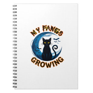 Carnet Crocs qui poussent Chat noir d'Halloween Lune bleu