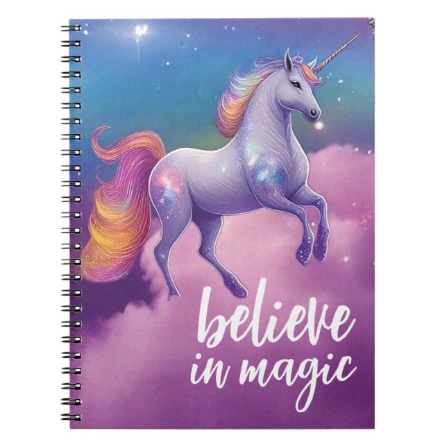 Carnet Croire en la magie étincelante Unicorne Imaginaire (Devant)