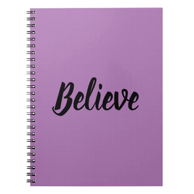 Carnet Croire la typographie en noir violet arrière - pla (Devant)