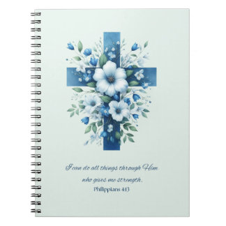 Carnet Croix avec Fleurs Philippiens 4:13