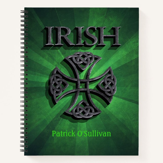 Carnet Croix celtique irlandaise personnalisée (Devant)