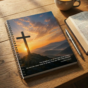Carnet Croix chrétienne Écriture du lever du soleil
