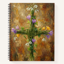 Carnet Croix de Sainte-Brigide en joncs verts Crocus Imbo