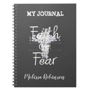 Carnet Croix florale avec citation chrétienne