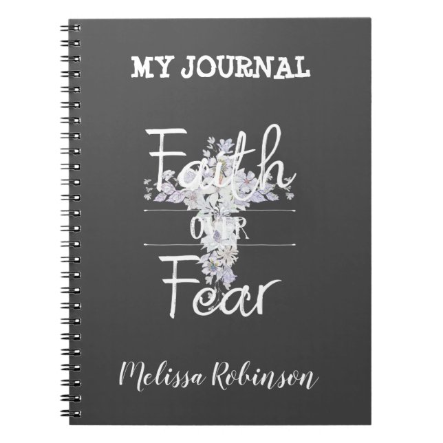 Carnet Croix florale avec citation chrétienne (Devant)