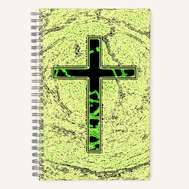 CARNET CROIX NOIRE ET VERTE AVEC ARRIÈRE - PLAN EN MARBRE (Recto)