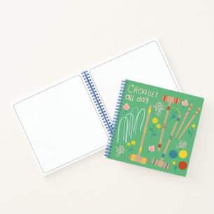 Carnet CROQUET TOUTE LA JOURNÉE Jeu de pelouse amusant m