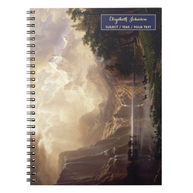 Carnet Croquis au monogramme d'or de paysage de la Sierra (Devant)