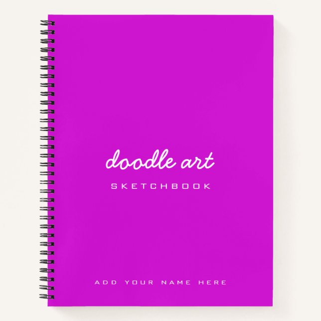 Carnet croquis d'art de doodé magenta rose (Devant)