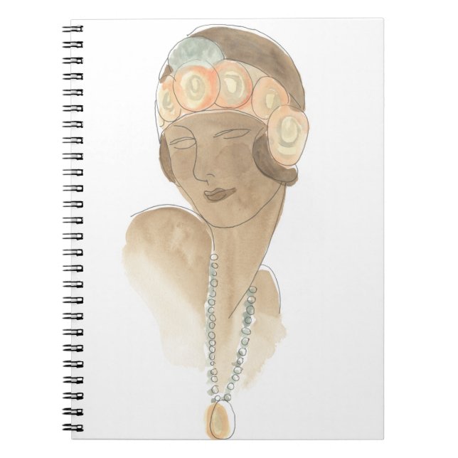 Carnet Croquis de mode Flapper - Femme avec pièce à cheve (Devant)
