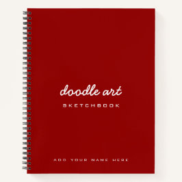 Carnet croquis de nom de l'art du doodé rouge