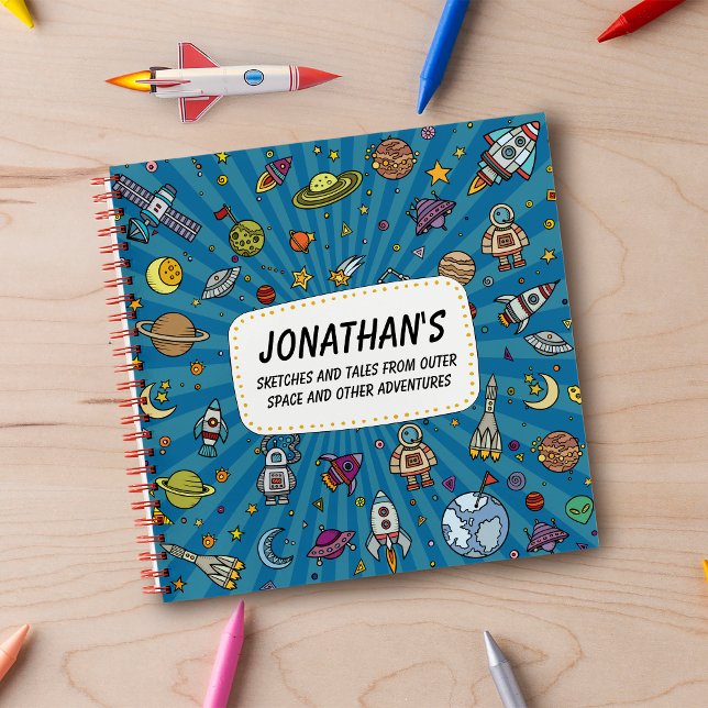 Carnet Croquis et récits de l'espace extra-atmosphérique (Blast off! Space is definitely the place with this funky space inspired design sketchbook. )