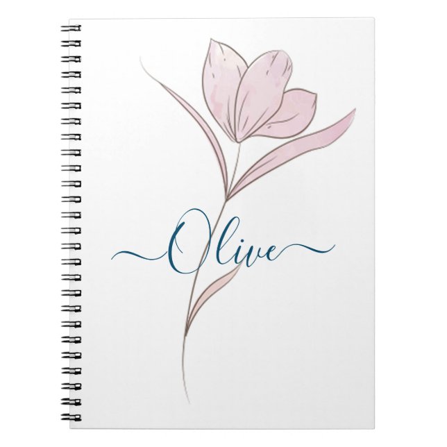 Carnet Croquis floral aquarelle personnalisée (Devant)