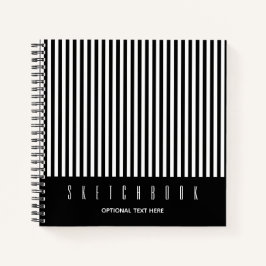 Carnet Croquis Motif en ligne verticale noir blanc