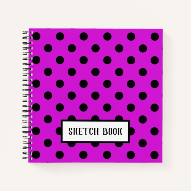 Carnet Croquis rose grand Pois (Devant)