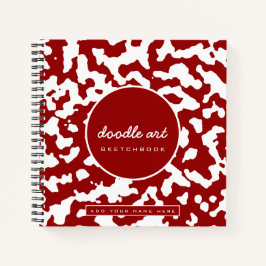 Carnet croquis rouge blanc doodart cow image