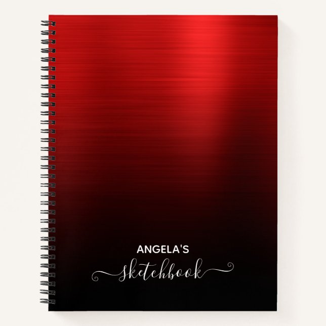 Carnet Croquis rouge et noir Ombre (Devant)