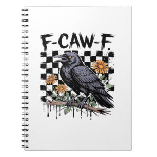 Carnet Crow Flowral, F-Caw-F Funny Bird FCAWF Moon Gothiq