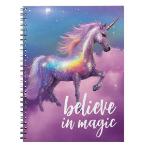 Carnet Croyez en la Parties scintillant Arc-en-ciel magiq