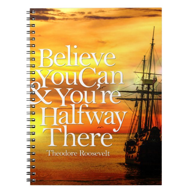 Carnet Croyez que vous pouvez citation inspirée de bateau (Devant)