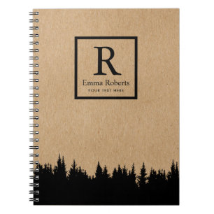 Carnet Cru rustique Papier d'emballage de monogramme de