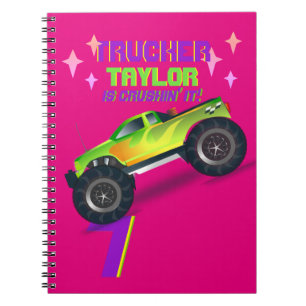 Carnet Crushing It MONSTER TRUCK PINK Birthday AGE NAME