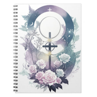 Carnet Cuaderno cross tattoo flower 34