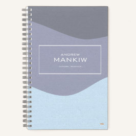 Carnet Cuaderno Cuadriculado Waves Blue-Gray Gridded