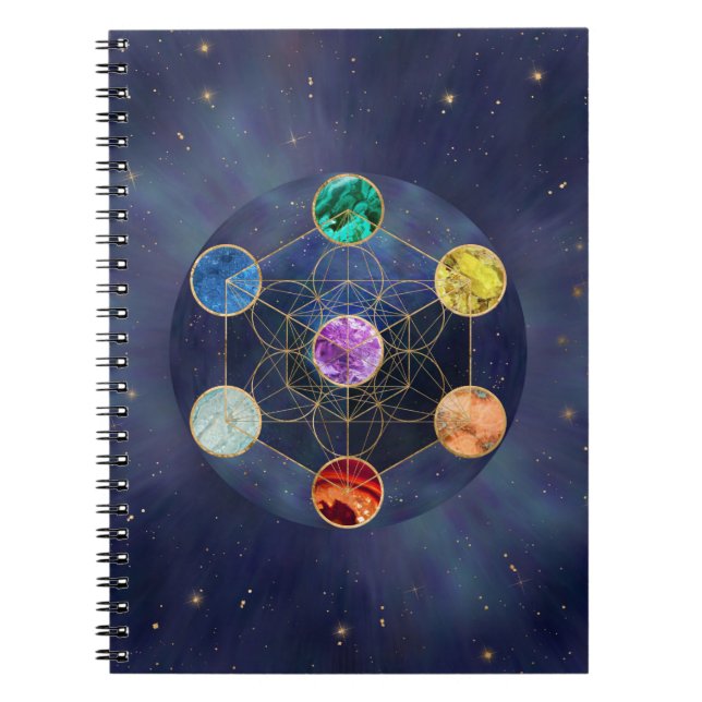 Carnet Cube de Metatron Chakras Géométrie sacrée (Devant)