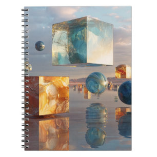 Carnet Cubes et sphères flottants surréalistes